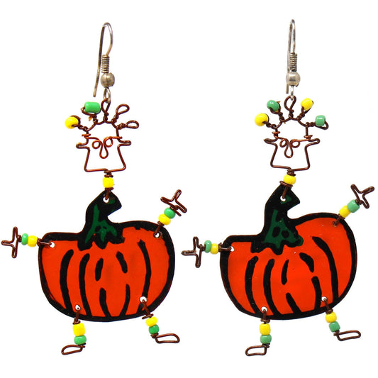 Dancing Girl Pumpkin Earrings - Creative Alternatives - Flyclothing LLC