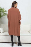 Lantern Sleeve Open Front Pocketed Cardigan - Trendsi - Flyclothing LLC