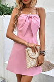 Bow Detail Spaghetti Strap Dress - Trendsi