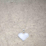 Corazon Blanco White Heart Pendant with Chain - Artisana