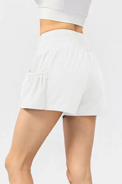 Elastic Waist Pocketed Active Shorts - Trendsi - Flyclothing LLC