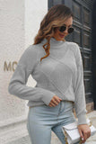 Turtleneck Dropped Shoulder Sweater - Trendsi - Flyclothing LLC