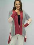 Color Block Open Front Cardigan - Trendsi