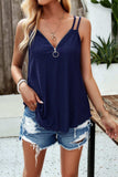 Eyelet V-Neck Double Strap Cami - Trendsi - Flyclothing LLC