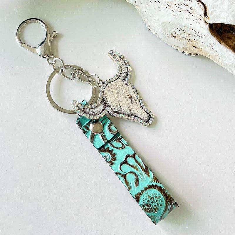 Rhinestone Bull Keychain - Trendsi - Flyclothing LLC