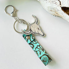 Rhinestone Bull Keychain - Trendsi