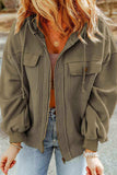 Zip-Up Drawstring Hooded Jacket - Trendsi - Flyclothing LLC