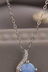 Sweet Beginnings Opal Pendant Necklace - Flyclothing LLC