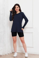 Basic Bae Full Size Round Neck Long Sleeve Top - Trendsi - Flyclothing LLC