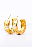 Stainless Steel 18K Gold Plated Ring Shape C-Hoop Earrings - Trendsi - Flyclothing LLC
