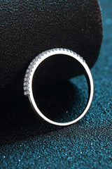Moissanite 925 Sterling Silver Half-Eternity Ring - Trendsi - Flyclothing LLC