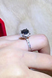 2 Carat Black Moissanite Floral Ring - Trendsi