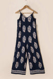 Printed V-Neck Sleeveless Jumpsuit - Trendsi - Flyclothing LLC