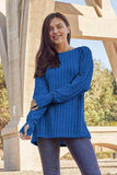 Basic Bae Full Size Ribbed Round Neck Long Sleeve Knit Top - Trendsi - Flyclothing LLC