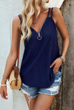 Eyelet V-Neck Double Strap Cami - Trendsi - Flyclothing LLC