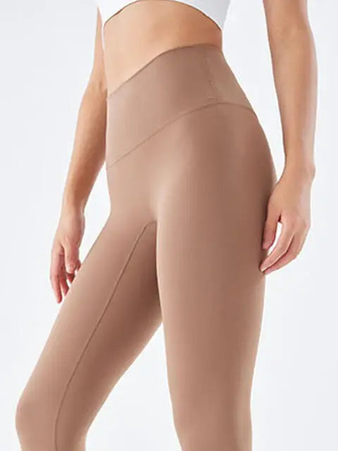 Wide Waistband Sports Leggings - Trendsi - Flyclothing LLC