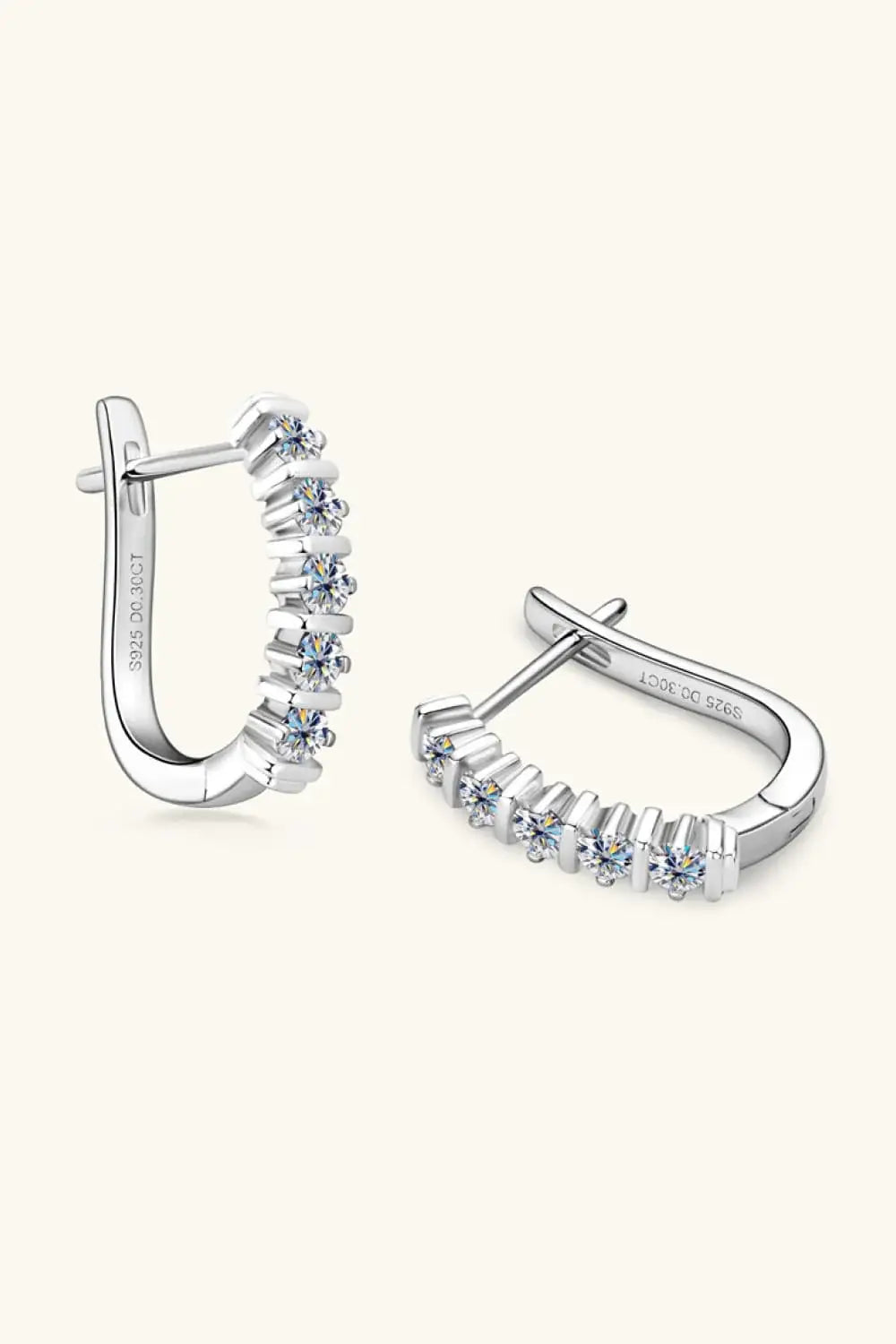 Moissanite 925 Sterling Silver Earrings - Trendsi - Flyclothing LLC