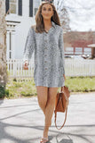 Printed Collared Neck Slit Mini Dress - Trendsi - Flyclothing LLC