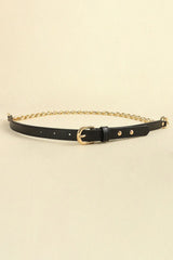 PU Leather Chain Belt - Trendsi - Flyclothing LLC