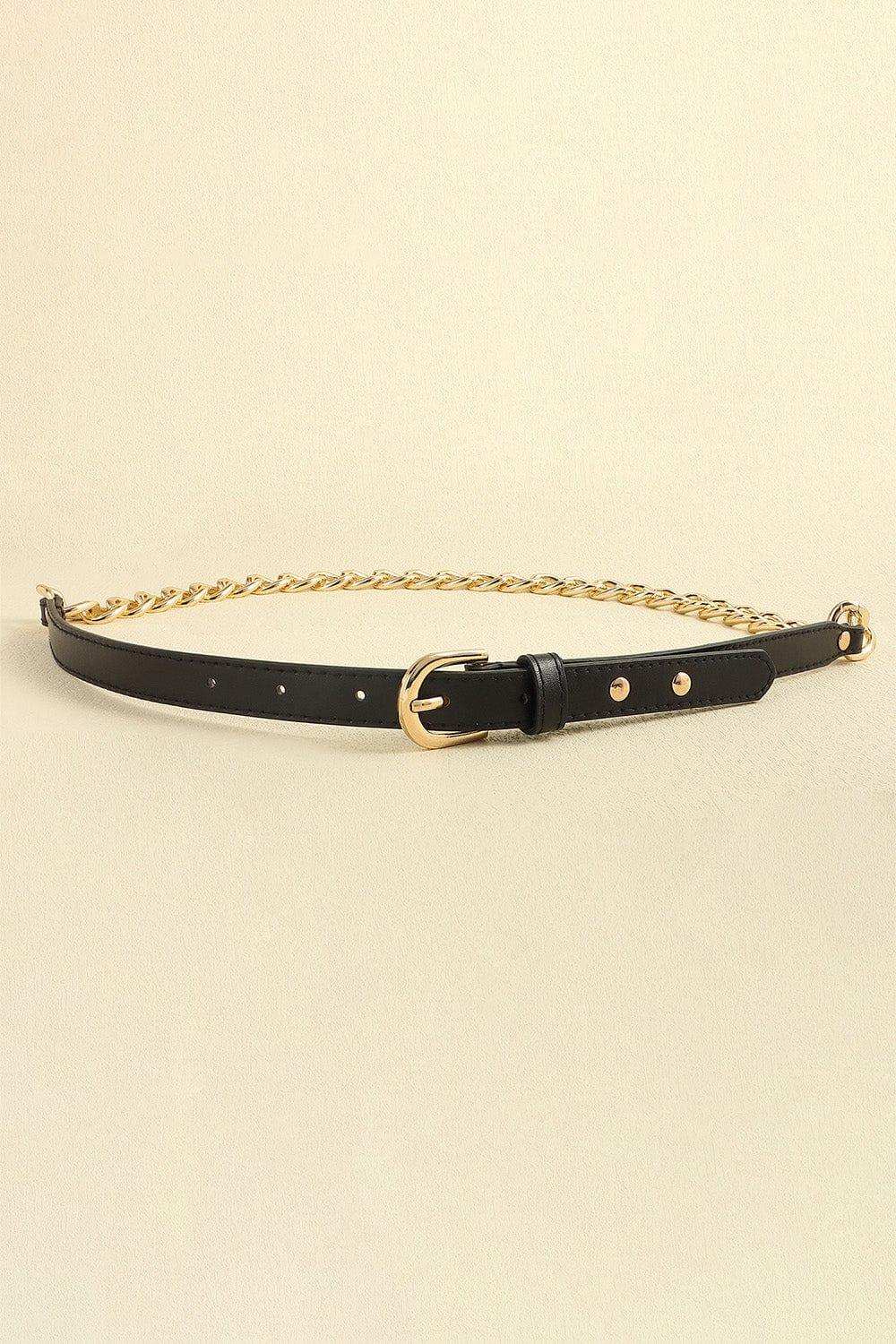 PU Leather Chain Belt - Trendsi - Flyclothing LLC