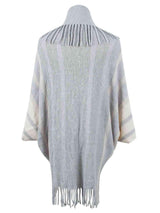 Fringe Detail Open Front Poncho - Trendsi - Flyclothing LLC
