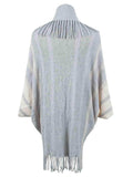 Fringe Detail Open Front Poncho - Trendsi - Flyclothing LLC
