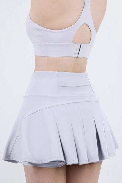 High Waist Pleated Active Skirt - Trendsi - Flyclothing LLC