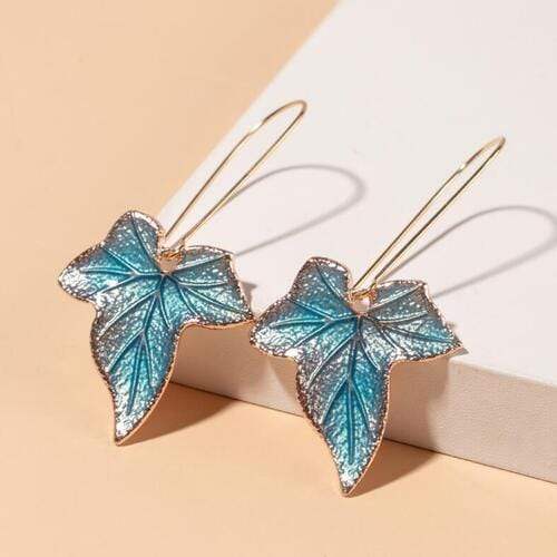 Alloy Leaf Drop Earrings - Trendsi - Flyclothing LLC