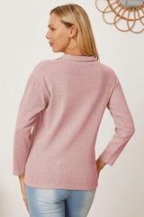 Collared Neck Dropped Shoulder T-Shirt - Trendsi