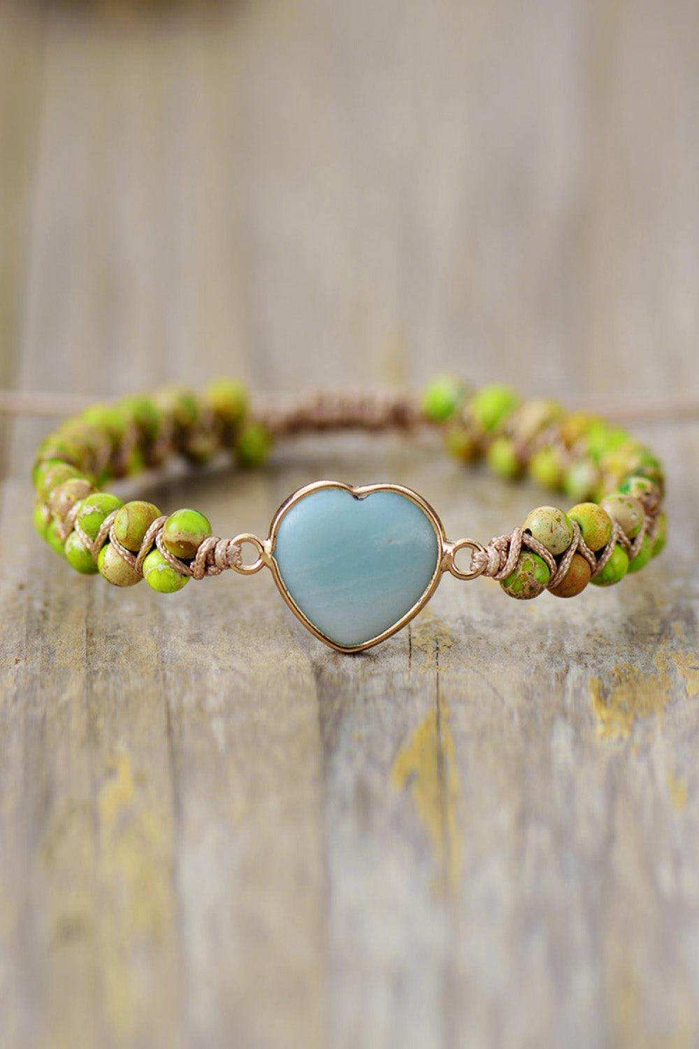 Handmade Heart Shape Natural Stone Bracelet - Trendsi - Flyclothing LLC