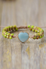 Handmade Heart Shape Natural Stone Bracelet - Trendsi