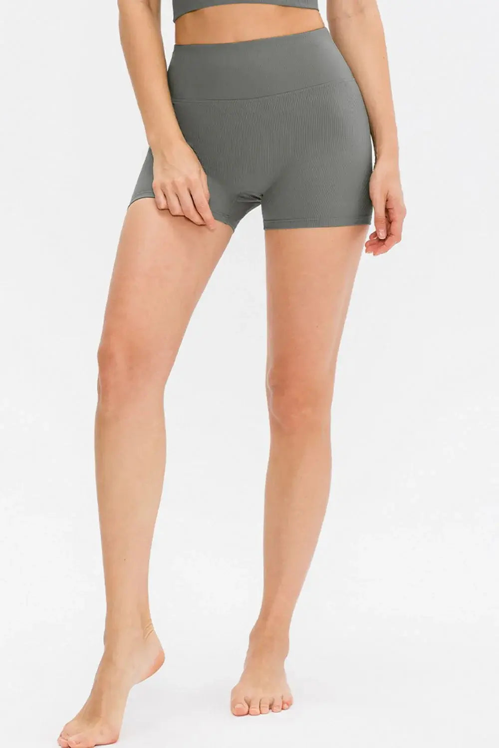 Slim Fit Wide Waistband Sports Shorts - Trendsi - Flyclothing LLC