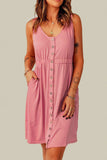 Sleeveless Button Down Mini Dress - Trendsi - Flyclothing LLC