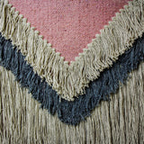 Handwoven Boho Wall Hanging, Pink with Cream Fringe - Asha Handicrafts