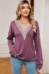 V-Neck Dropped Shoulder T-Shirt - Trendsi - Flyclothing LLC