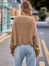 Round Neck Cable-Knit Sweater - Trendsi - Flyclothing LLC