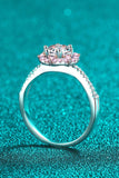 1 Carat Moissanite Flower-Shaped Crisscross Ring - Trendsi - Flyclothing LLC