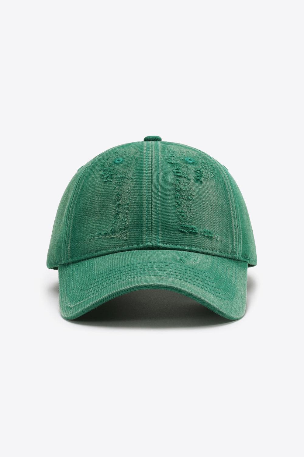 Distressed Adjustable Baseball Cap - Trendsi