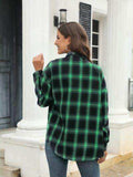 Plaid Button Up Pocketed Shirt - Trendsi - Flyclothing LLC