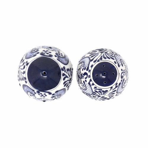 Encantada Handmade Pottery Spice Shakers, Blue Flower - Encantada