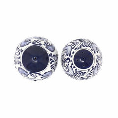 Encantada Handmade Pottery Spice Shakers, Blue Flower - Encantada