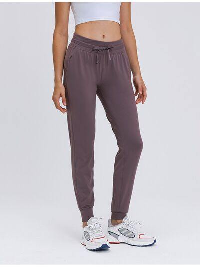 Double Take Tied Joggers with Pockets - Trendsi
