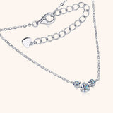 925 Sterling Silver Inlaid Moissanite Necklace - Trendsi - Flyclothing LLC