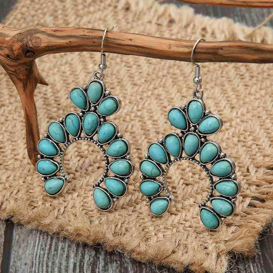 Artificial Turquoise Drop Earrings - Trendsi - Flyclothing LLC