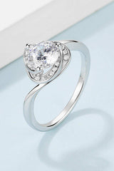 1 Carat Moissanite 925 Sterling Silver Heart Ring - Trendsi - Flyclothing LLC
