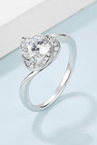 1 Carat Moissanite 925 Sterling Silver Heart Ring - Trendsi
