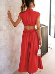 Cutout Mock Neck Sleeveless Dress - Trendsi
