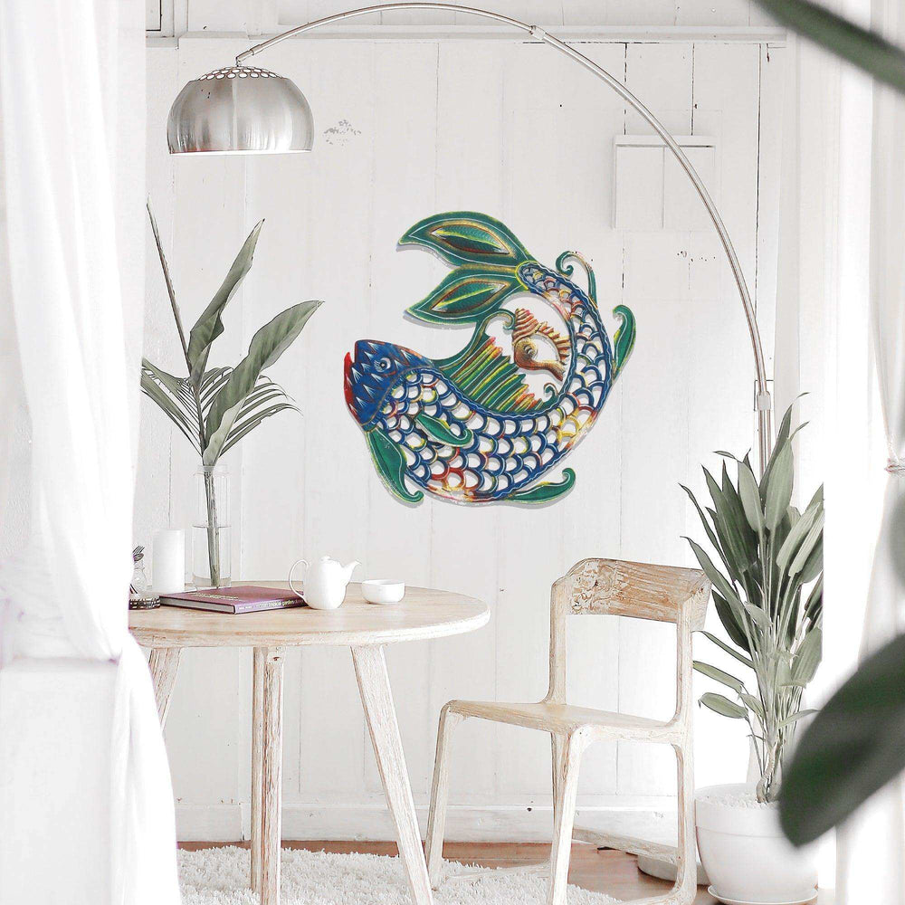 24 inch Painted Fish & Shell - Caribbean Craft - Caribbean Craft - Flyclothing LLC