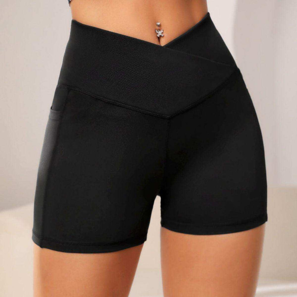 Wide Waistband Active Shorts with Pocket - Trendsi - Flyclothing LLC