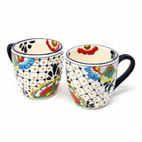 Rounded Mugs - Dots and Flowers, Set of Two - Encantada - Encantada - Flyclothing LLC